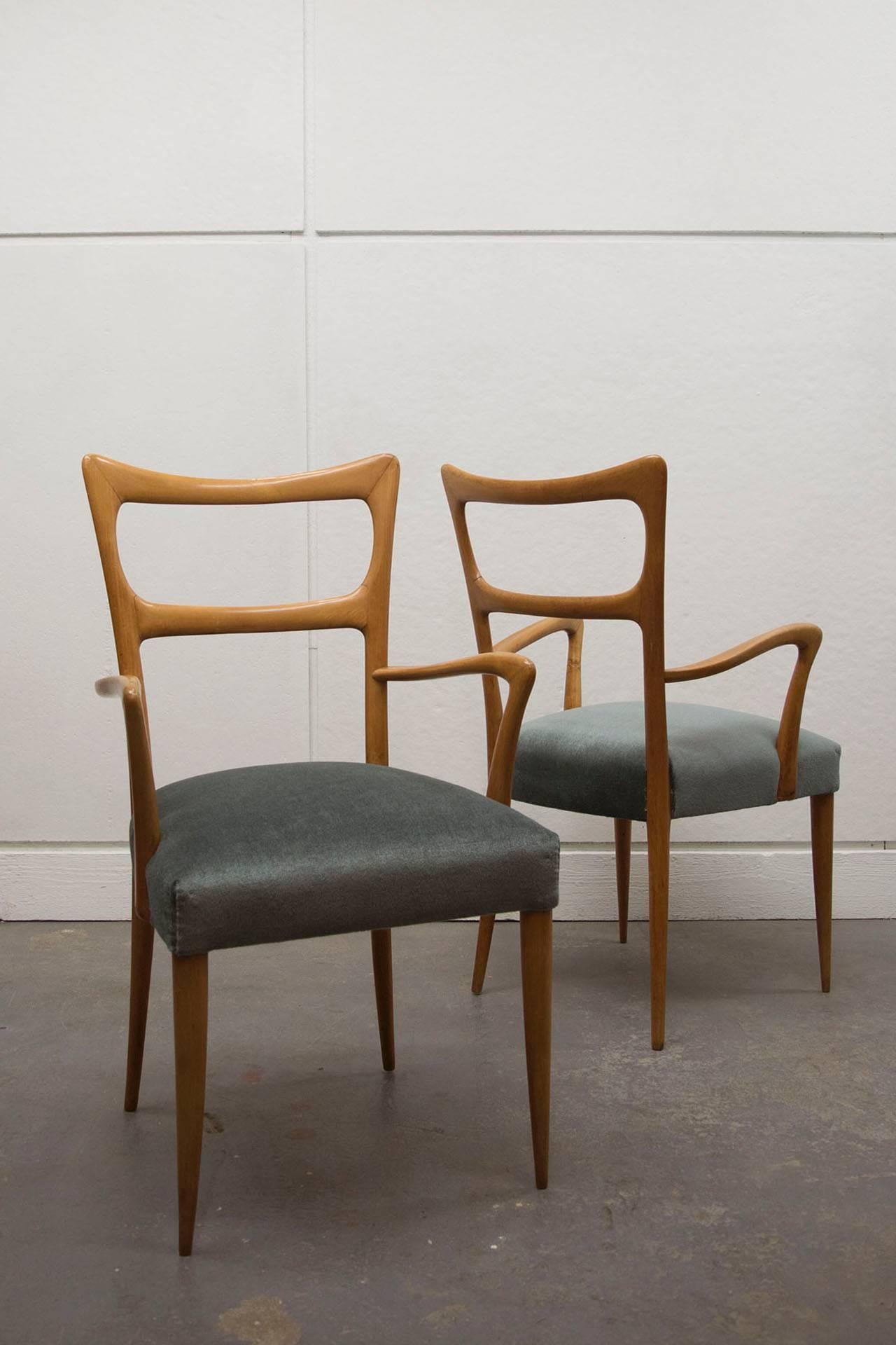 Mid-20th Century Pair of Paolo Buffa Armchairs For Sale