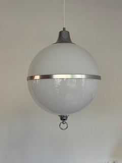 Space Age Italian Chrome & Acrylic Globe, 1970s