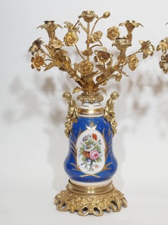 Pair of Antique French "Vieux Paris" Porcelain Lamps, circa 1840-1860