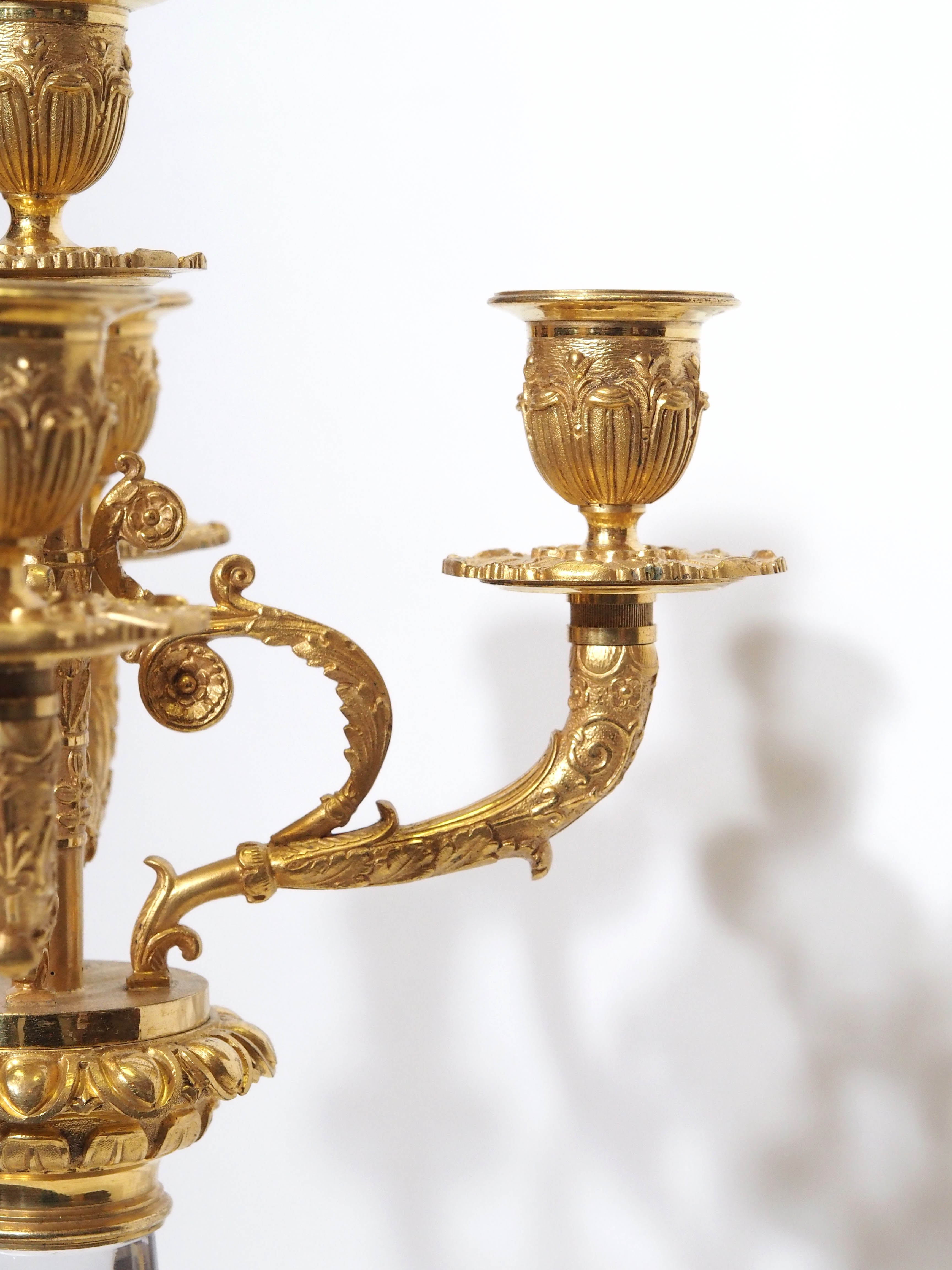 Antique French Napoleon III Baccarat and Ormolu Candelabra, circa 1860 In Excellent Condition In New Orleans, LA