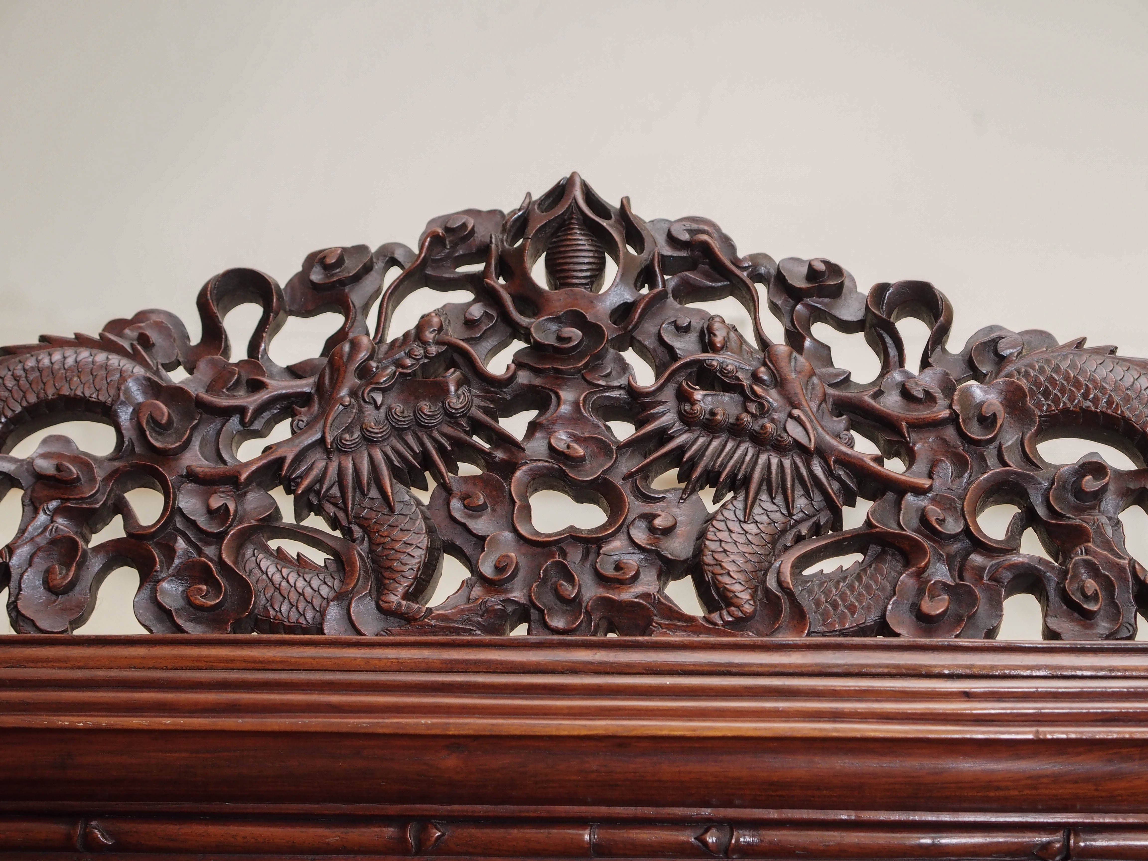 19th Century Magnificent Antique Carved Teak Cabinet, circa 1870-1880