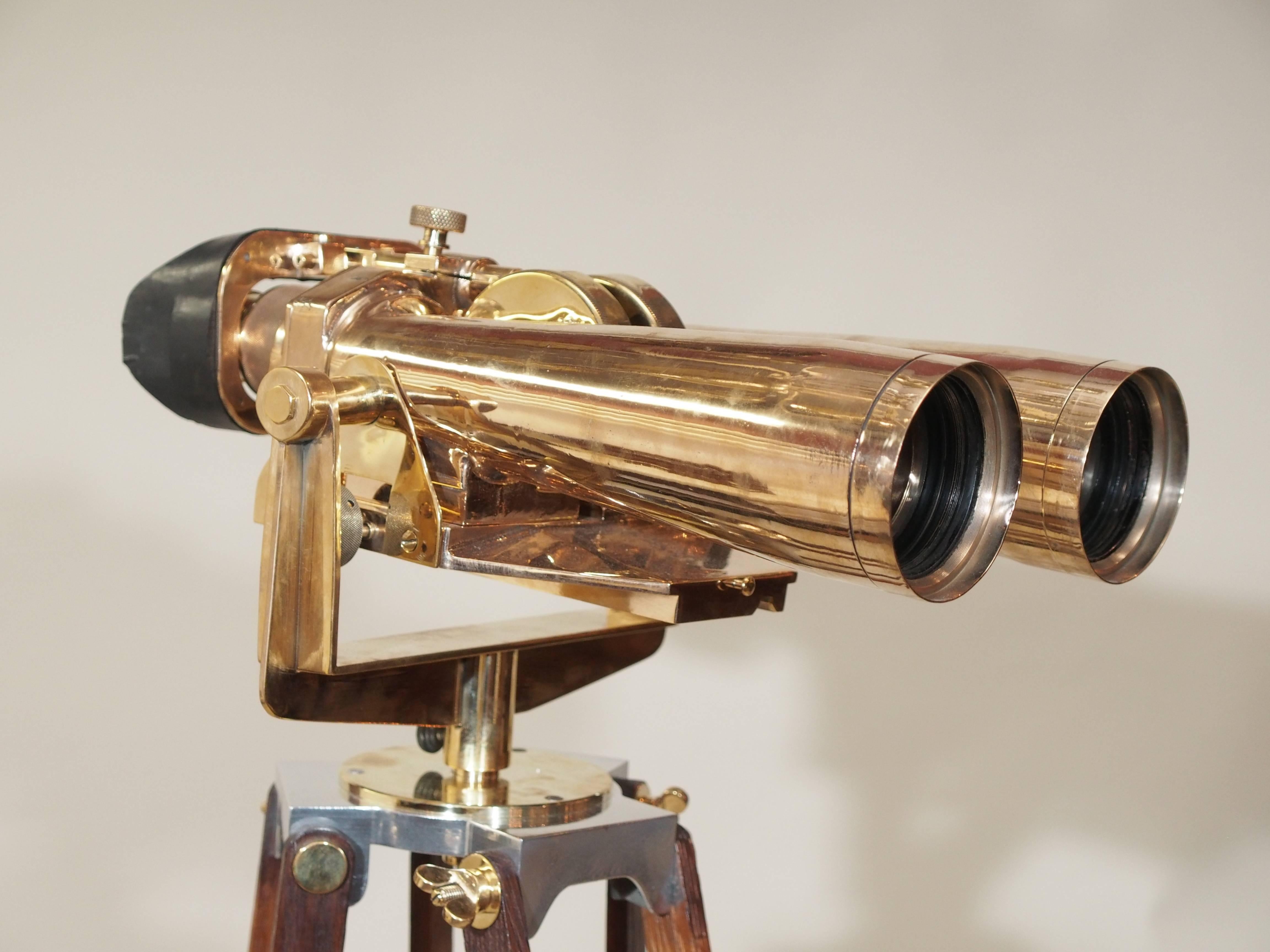 Antique French high powered binoculars BTT Krauss Paris 1934 with Carl Zeiss lenses.