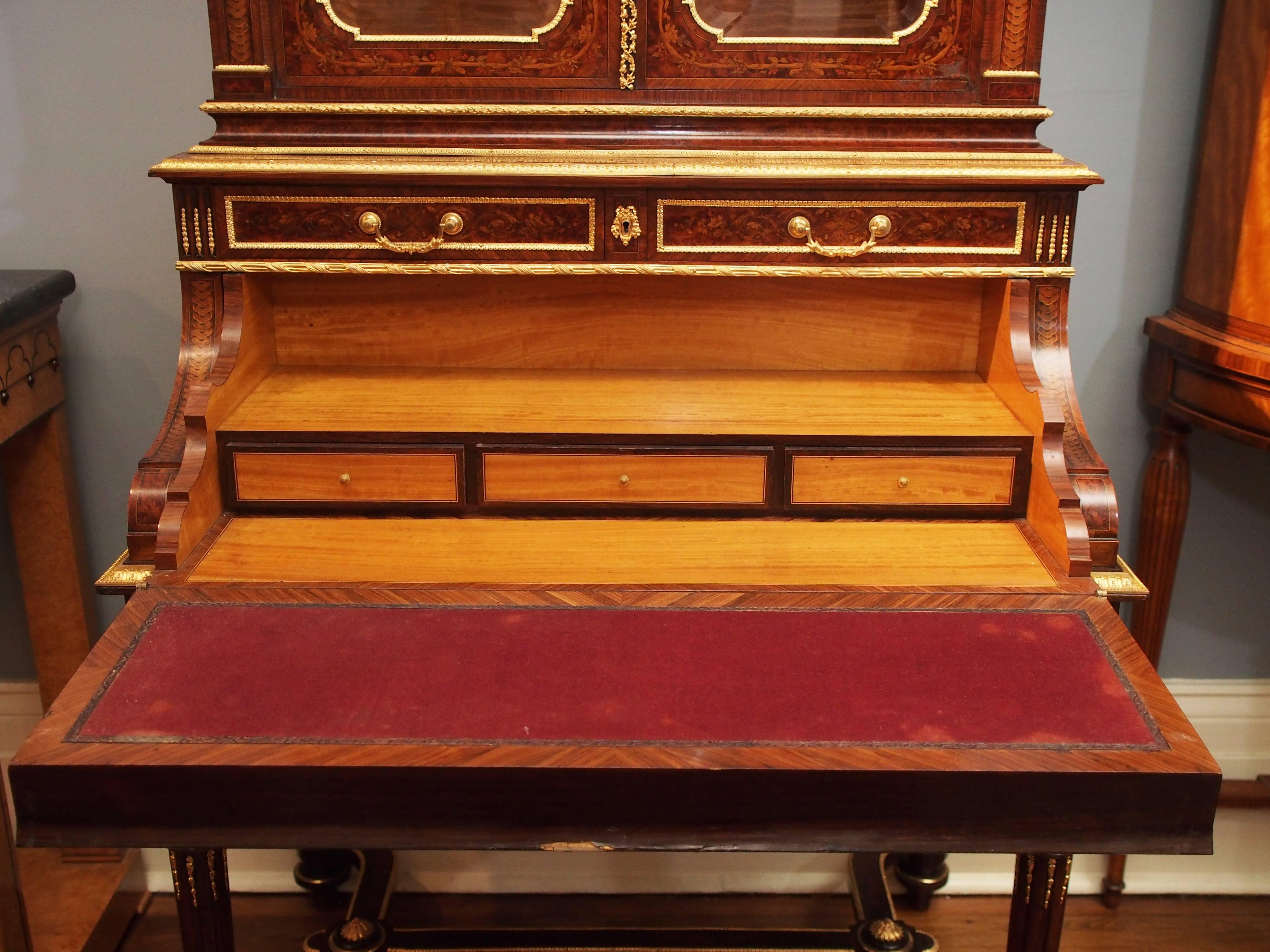 Antique Napoleon III Desk and Bookcase, circa 1860-1870 In Good Condition For Sale In New Orleans, LA
