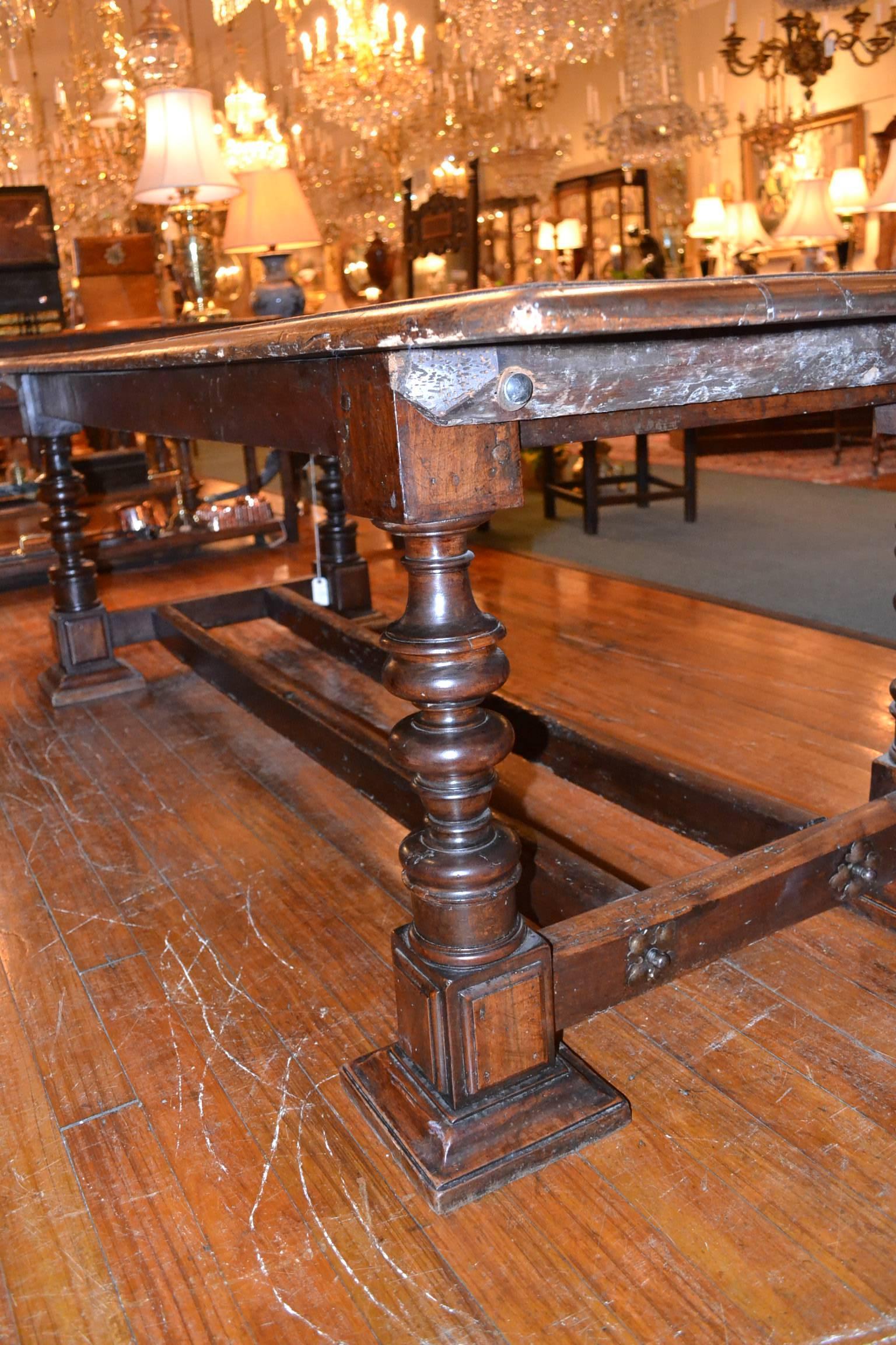 Antique 18th Century Oak Monastery/Farm Trestle Table In Good Condition In New Orleans, LA