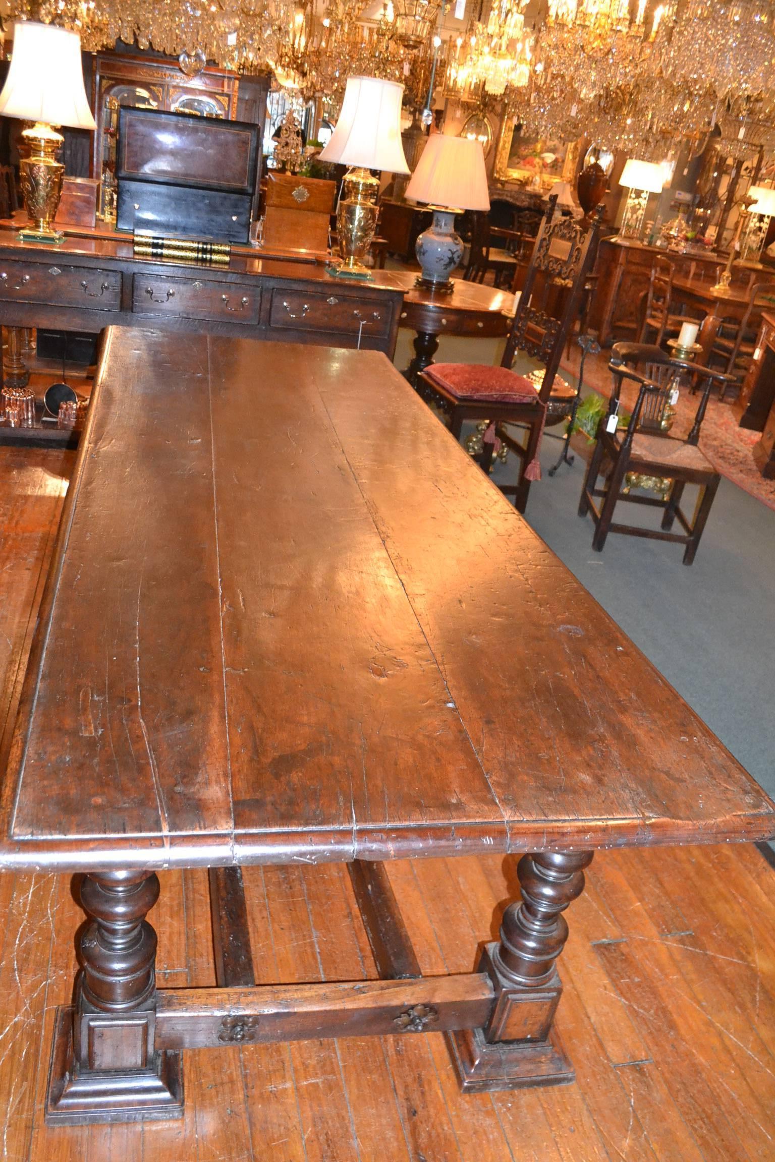 18th Century and Earlier Antique 18th Century Oak Monastery/Farm Trestle Table