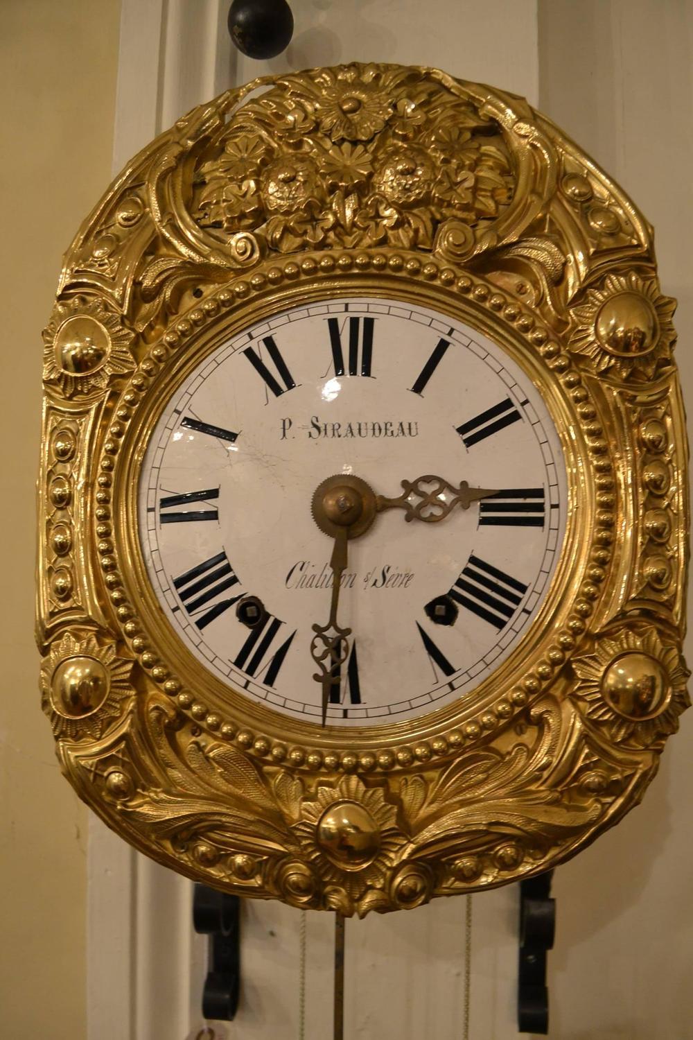Antique 19th Century French Brass "Wag on the Wall" Clock at 1stdibs