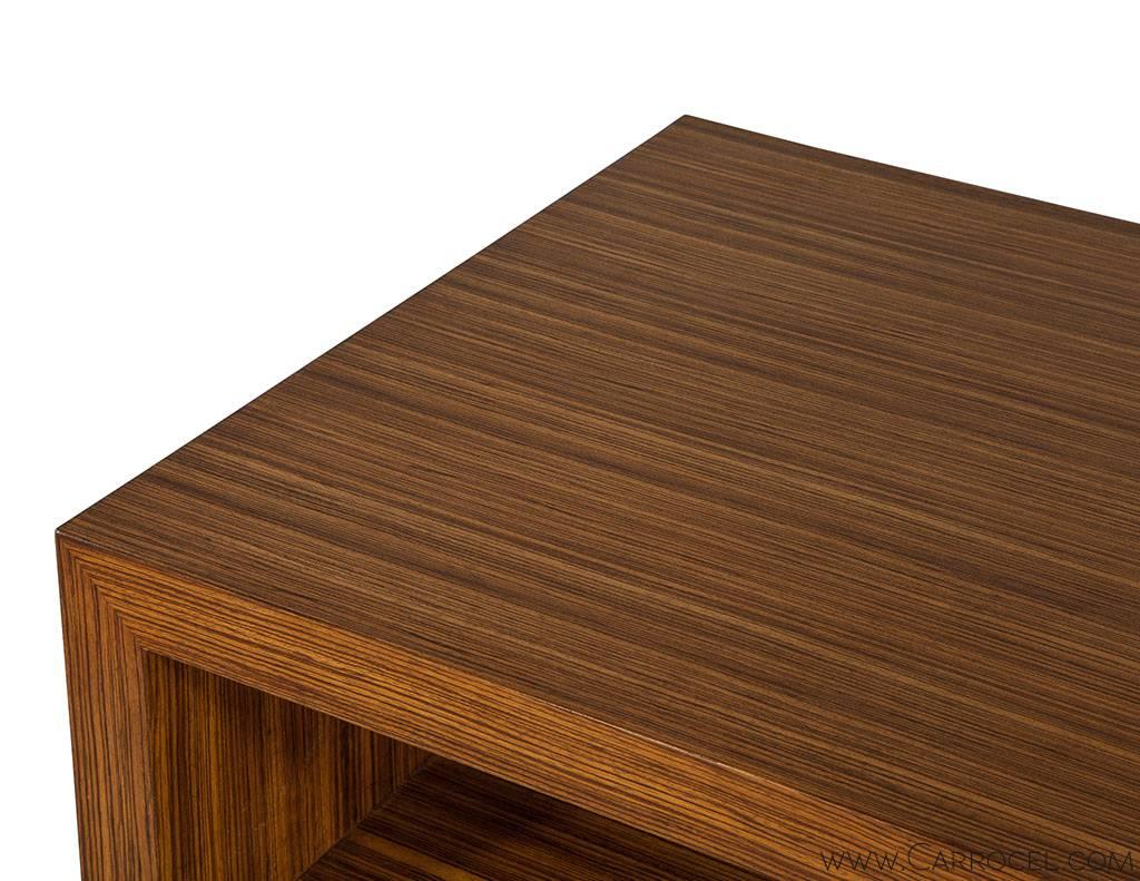 Contemporary EJ Victor Zebrawood End Table by Allison Paladino