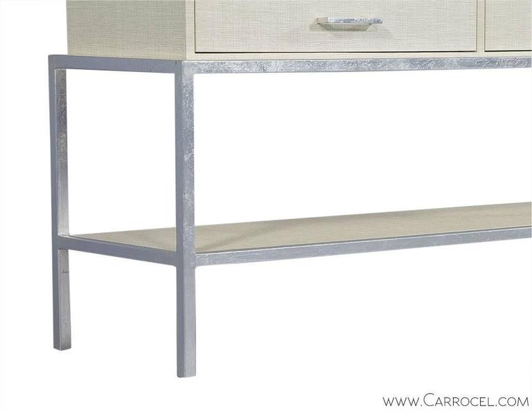 EJ Victor Linen Wrap Warren Console at 1stDibs