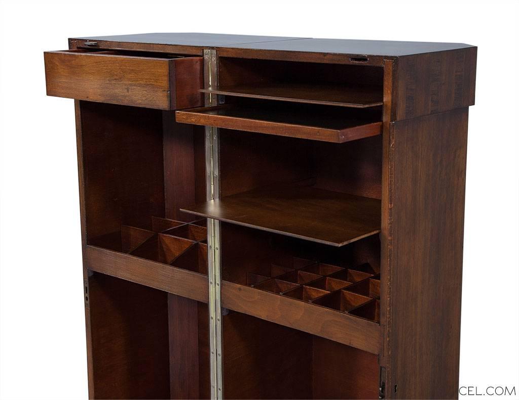 French Deco Early 20th Century Folding Bar Cabinet In Excellent Condition In North York, ON