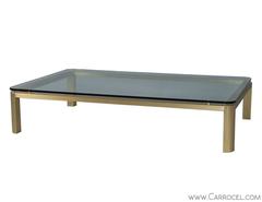 Large Brass and Glass Coffee Table