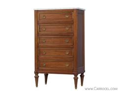 French Louis XVI Lingerie Chest with Marble Top