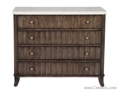 Pair of Stone Top Fluted Façade Chest of Drawers