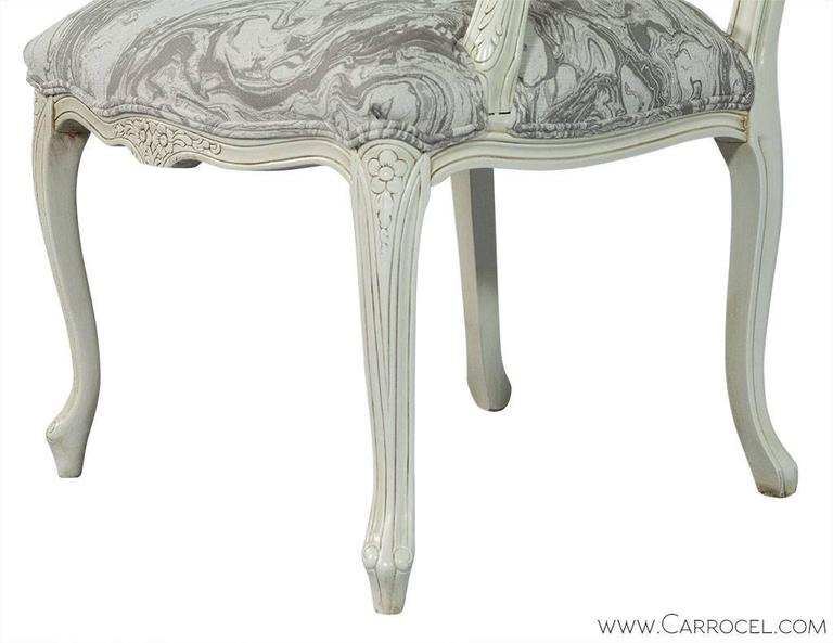 Set of 6 Louis Quinze Custom Dining Side Chairs For Sale at 1stdibs