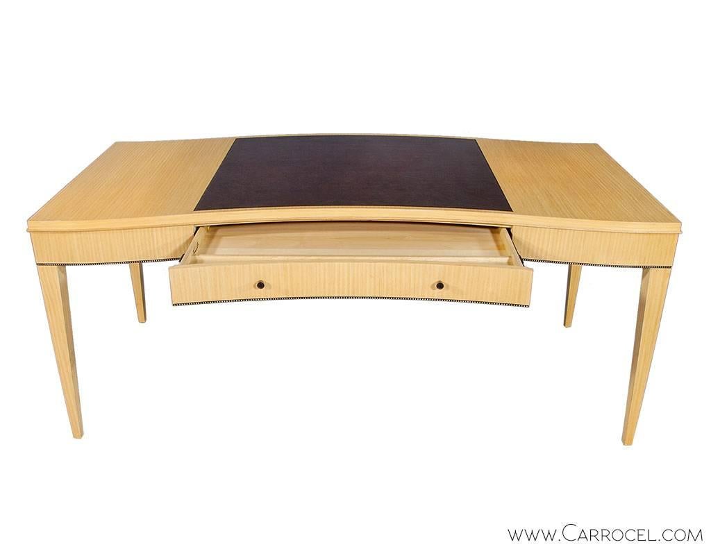 Contemporary Councill Serpentine Desk with Inlaid Leather Top