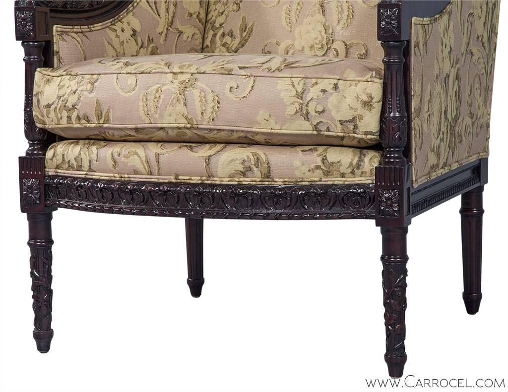 Carved Georgian Style Wing Chair 3