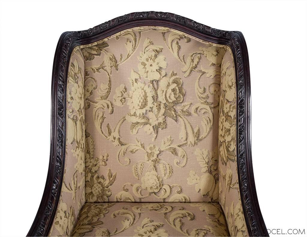 Carved Georgian Style Wing Chair 1