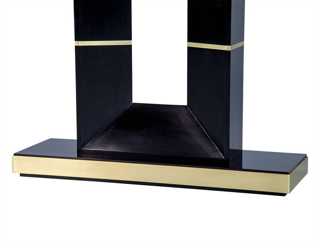 Contemporary Custom Art Deco Black Lacquered Console Table by Carrocel
