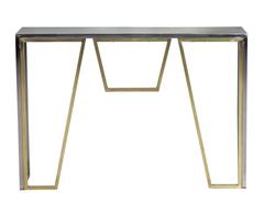 Satin Brass and Polished Nickel Console Table