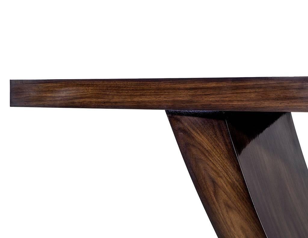 Carrocel Custom Walnut Art Deco Console In Excellent Condition In North York, ON