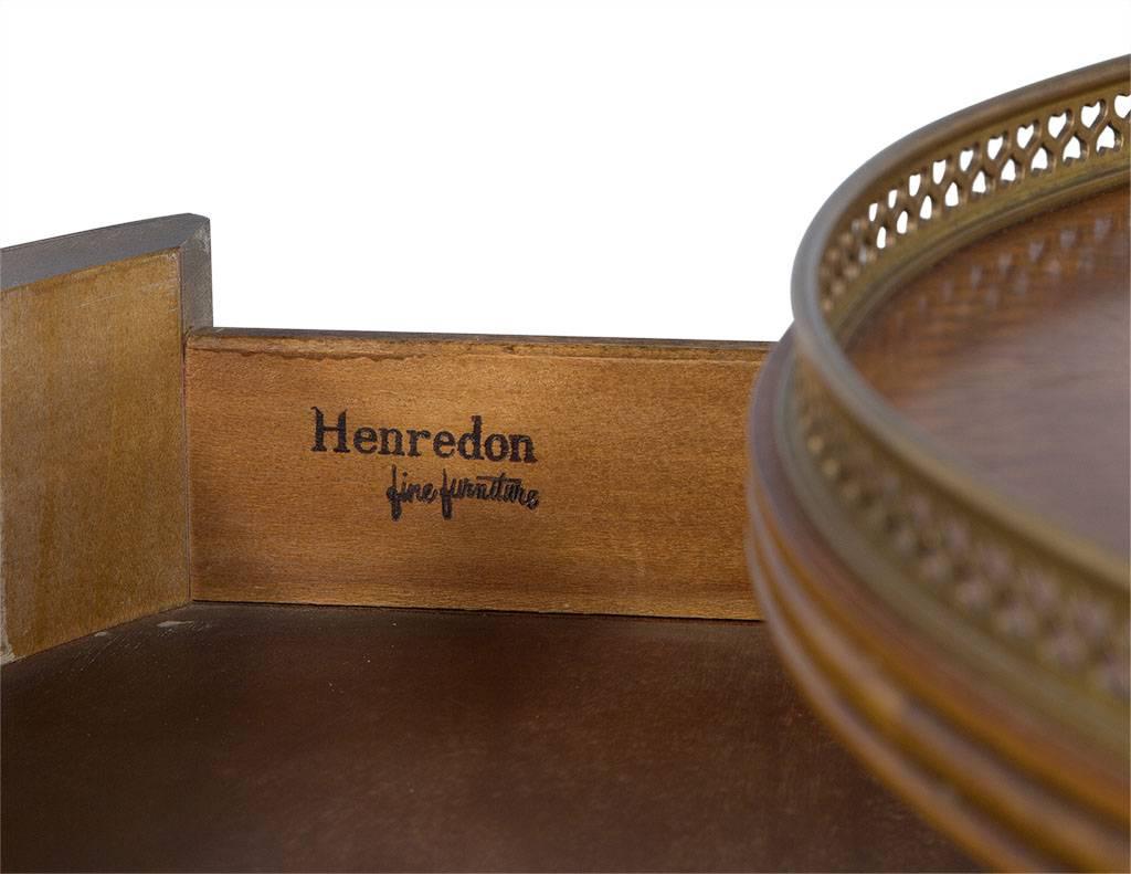 Louis XVI Henredon Round Walnut Side Table