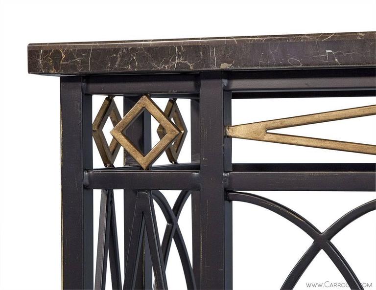 Regency Slim Console Table with Marble Top at 1stDibs