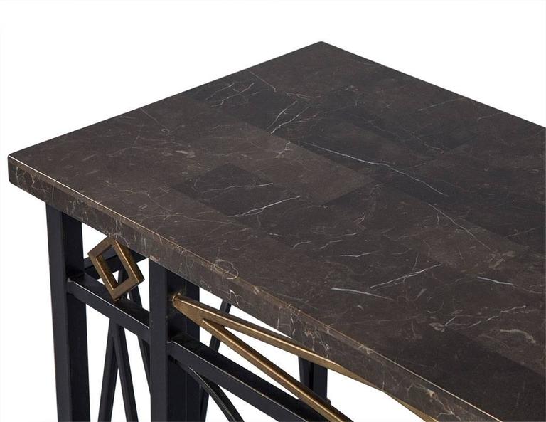Regency Slim Console Table with Marble Top at 1stDibs