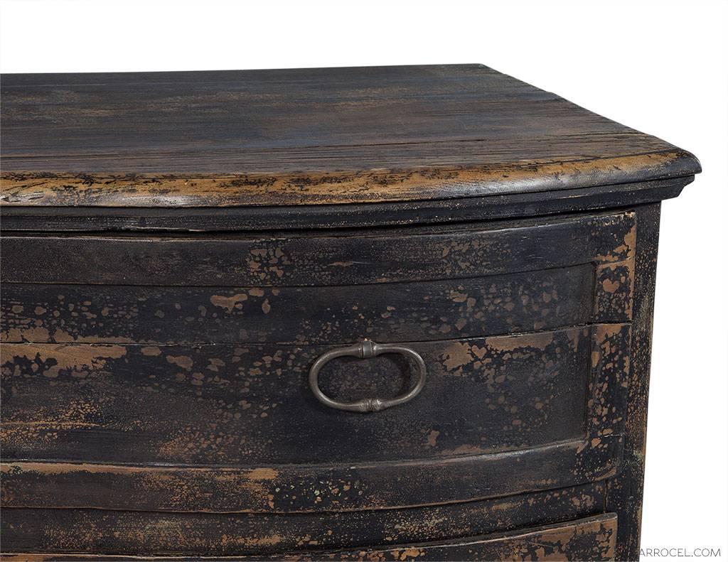 Contemporary St. Germain Distressed Black Rustic Chest