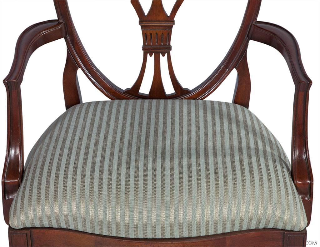 20th Century Set of Six Antique Union National Mahogany Chairs Hepplewhite Design