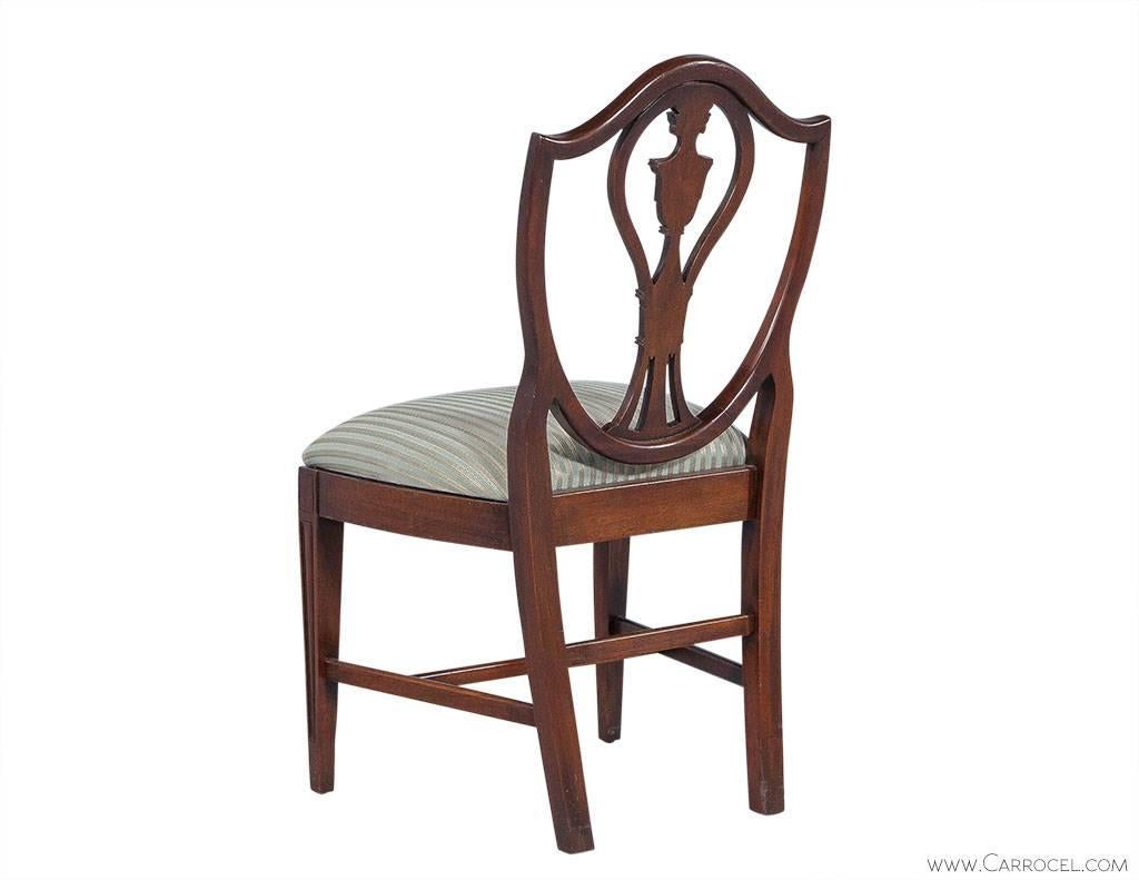 American Set of Six Antique Union National Mahogany Chairs Hepplewhite Design