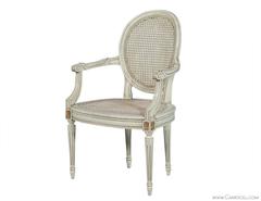 Set of Eight Painted Louis XVI Cane Dining Chairs