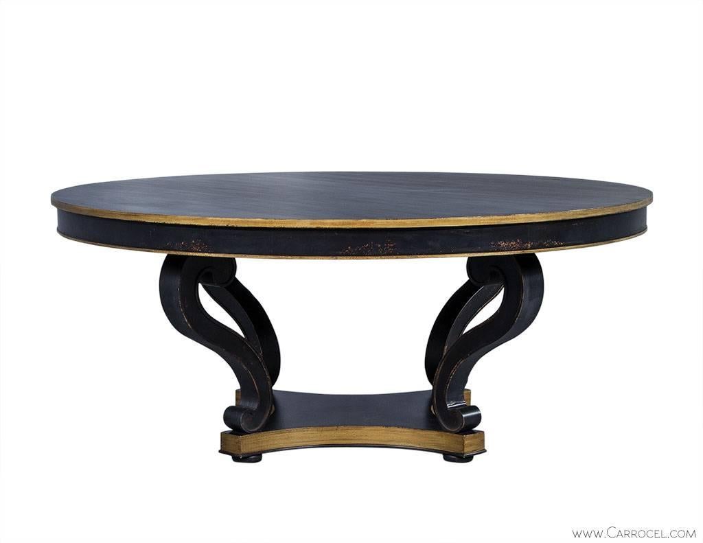 distressed black dining table