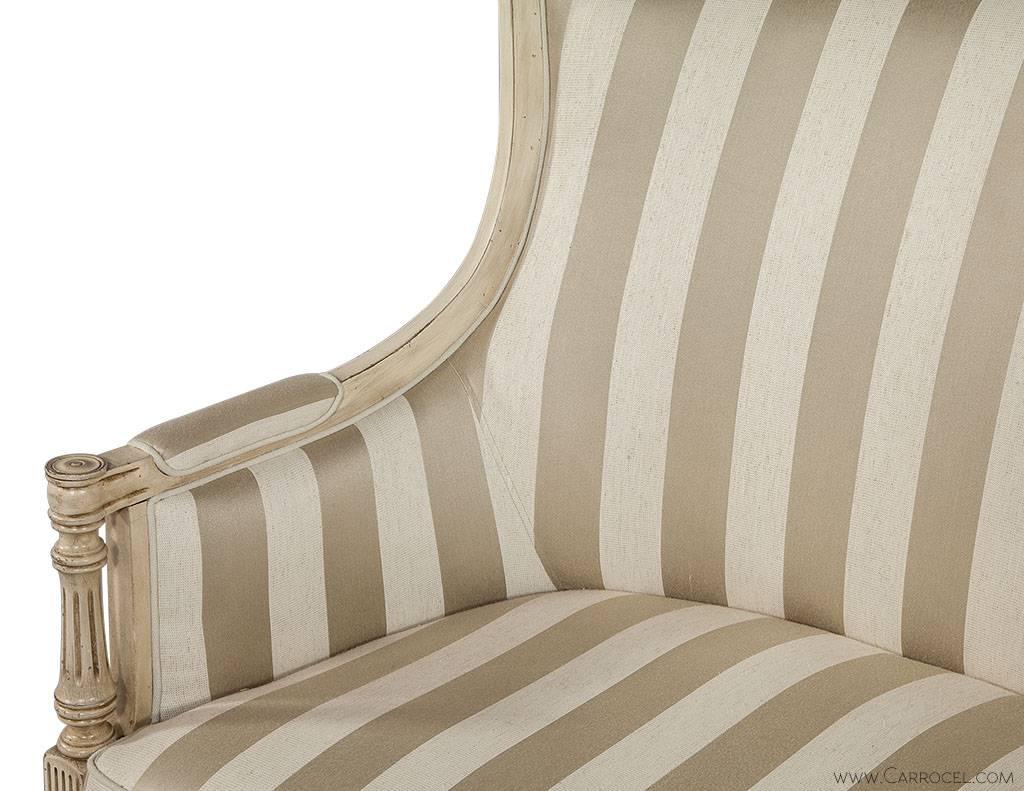 Contemporary Louis XVI Style Distressed Settee