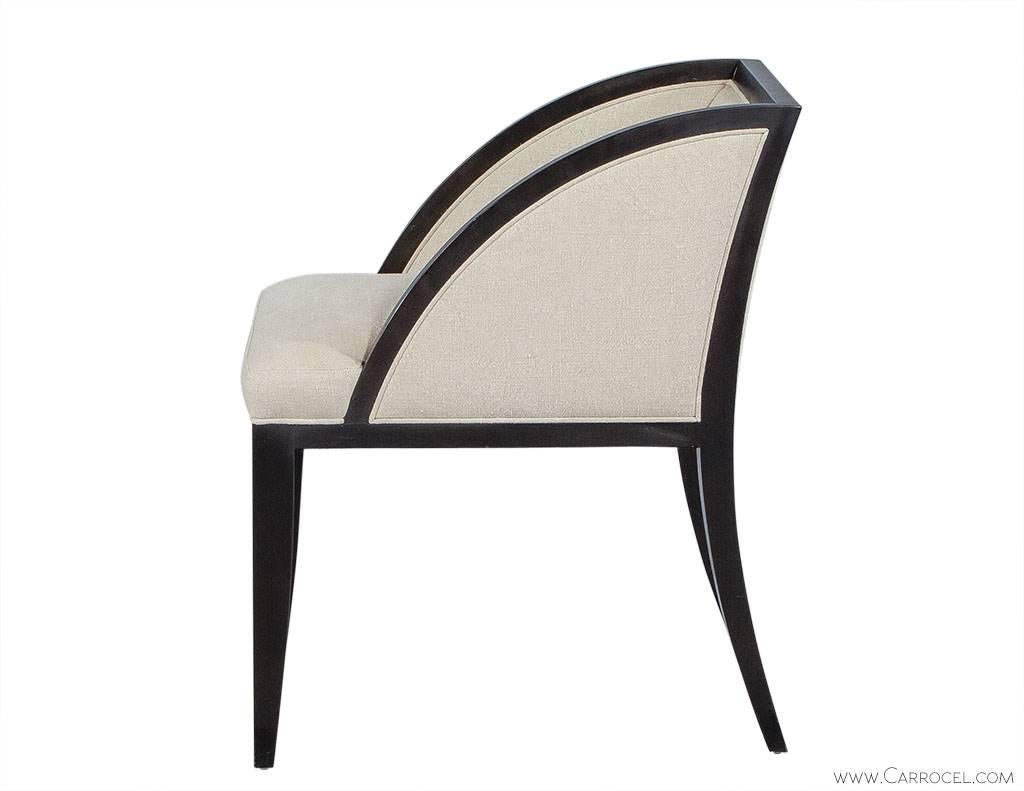 Contemporary Baker Palerme Accent Chair with Ebonized Finish