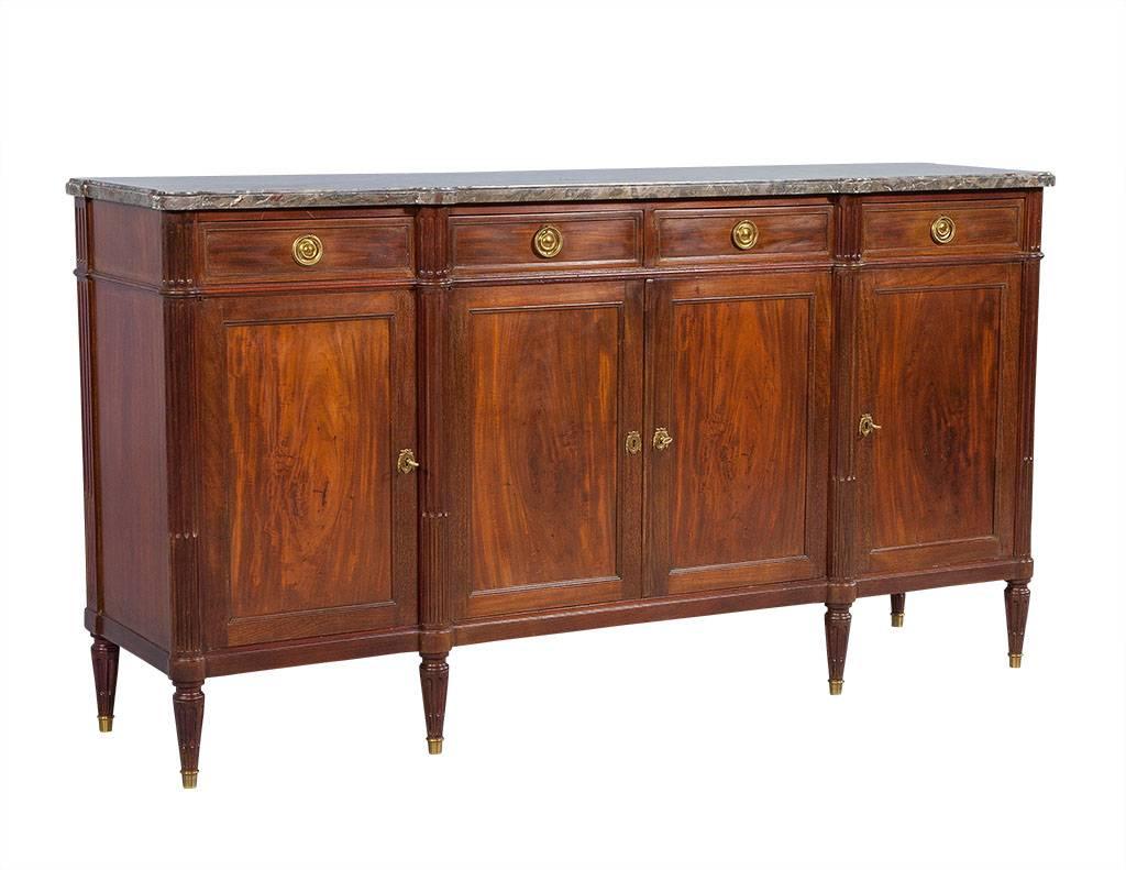Mid-20th Century Louis XVI Mahogany Buffet with Marble Top