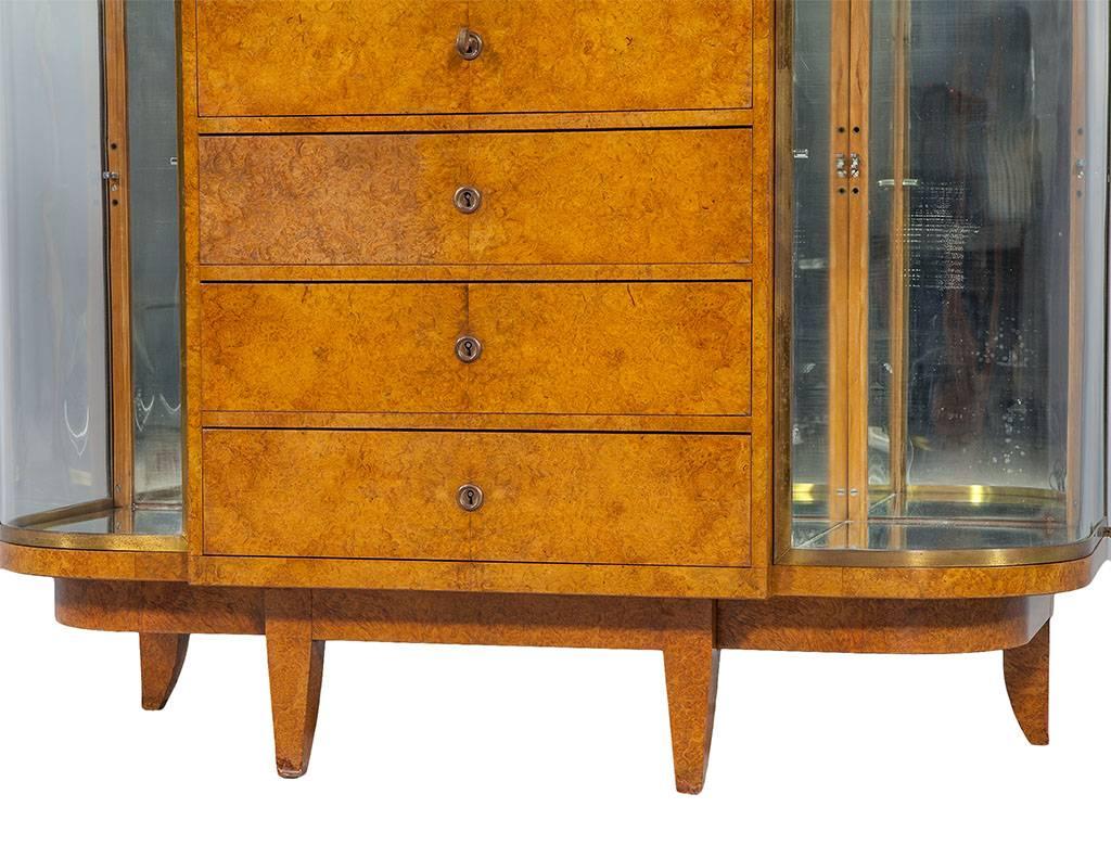 Art Deco Burl Sandalwood Wood and Shagreen Secretaire Cabinet by Jules Deroubaix 3