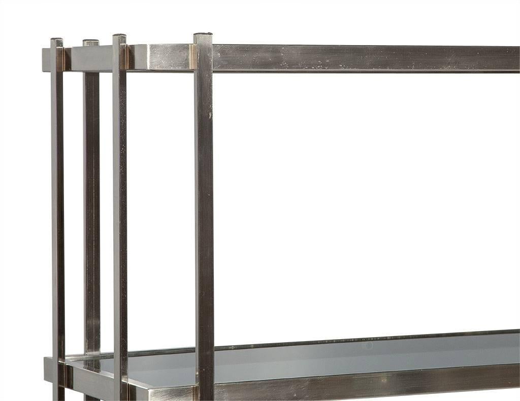 brushed nickel etagere