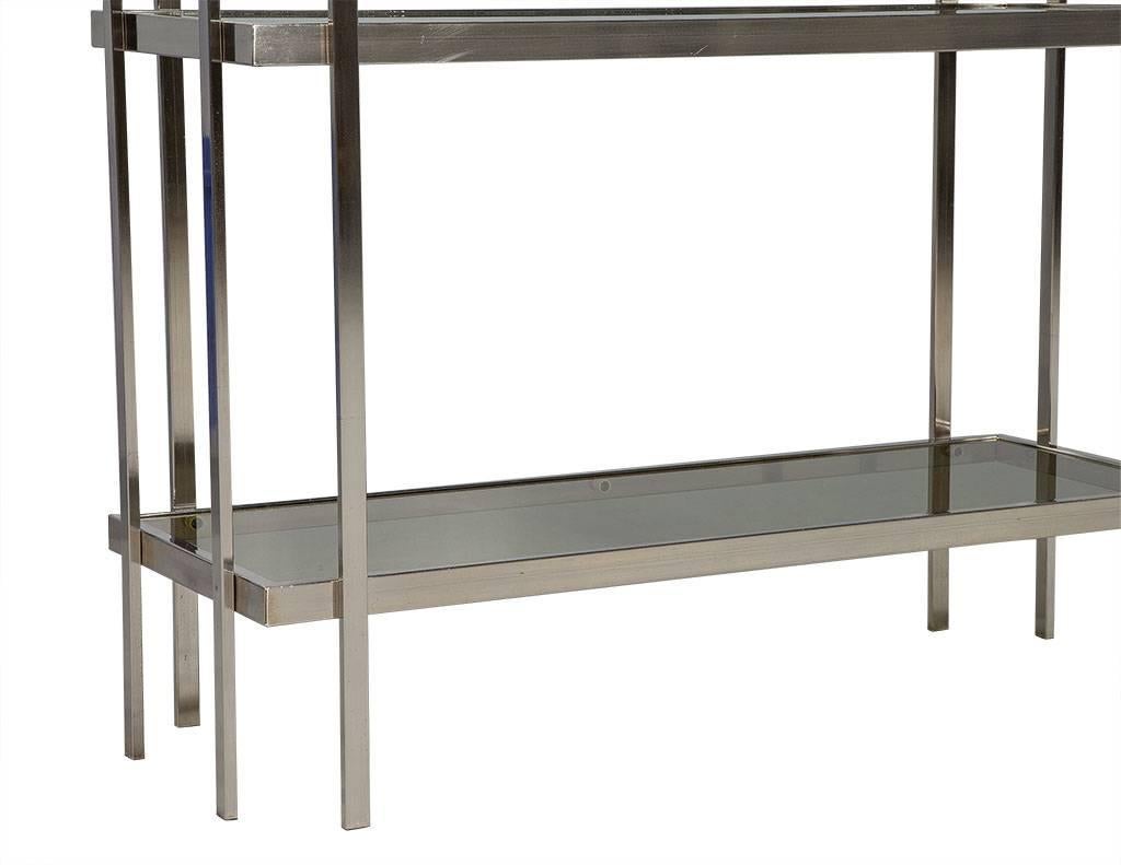 polished nickel etagere