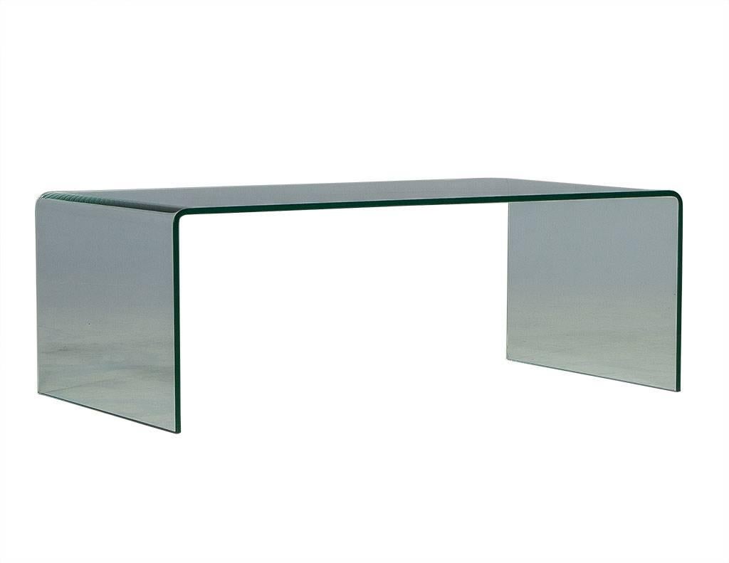 Modern Waterfall Glass Cocktail Table