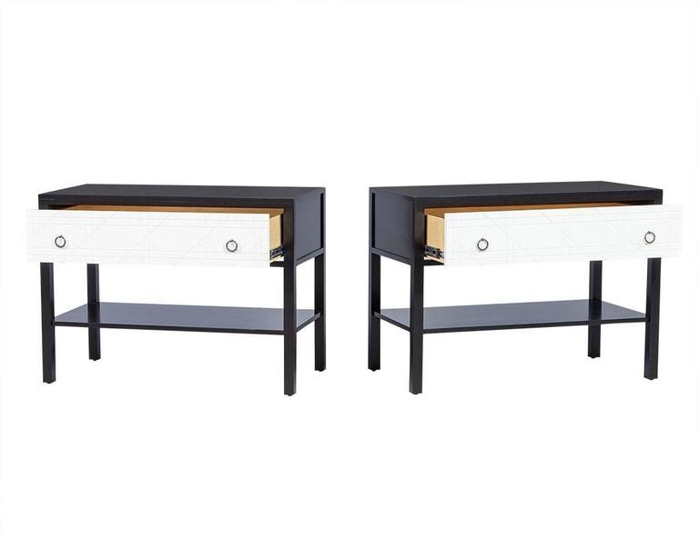 Pair of Geometric Façade Nightstands at 1stDibs