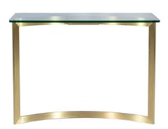 Modern Brushed Brass and Glass Console Table