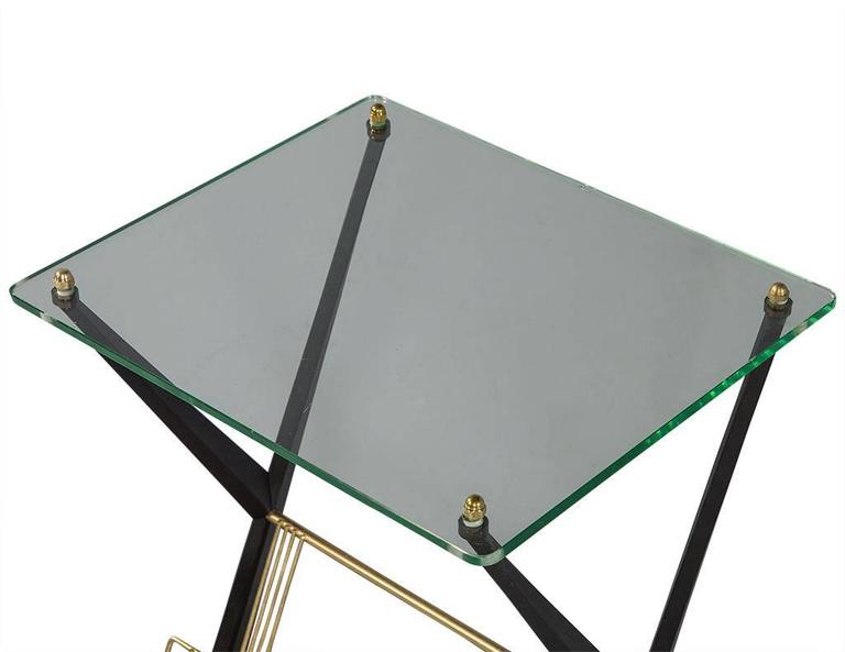 MidCentury Modern Glass Top Magazine Stand For Sale at 1stdibs