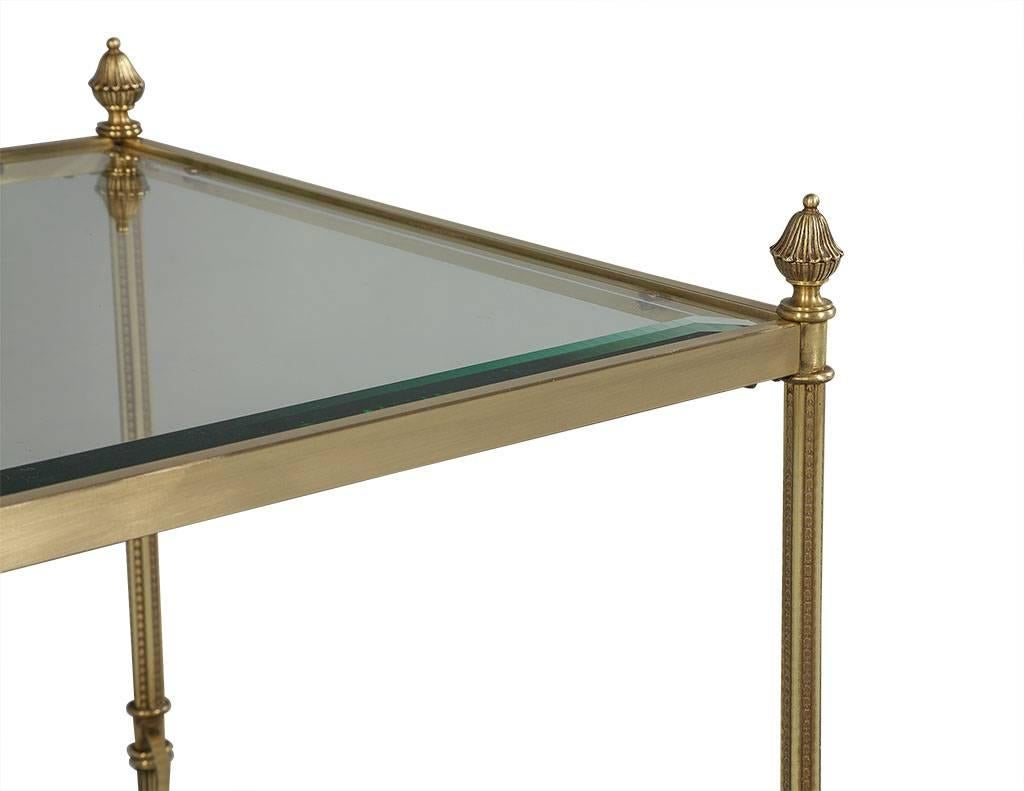 Maison Jansen Style Brass and Glass Cocktail Table In Excellent Condition In North York, ON