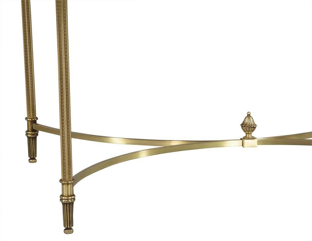Late 20th Century Maison Jansen Style Brass and Glass Cocktail Table