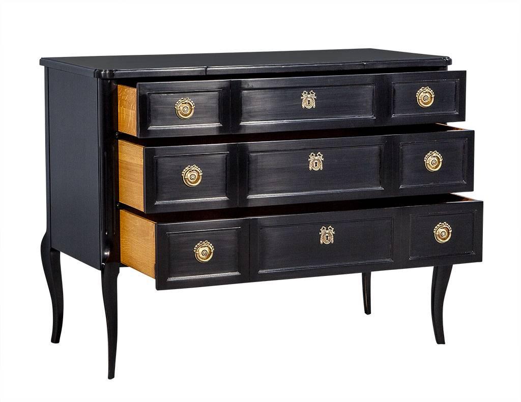 American Irwin Black Lacquered Georgian Style Chest of Drawers