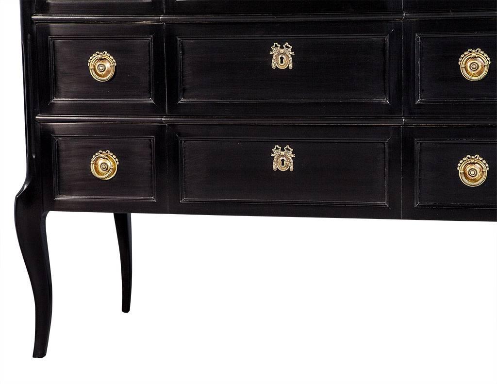Irwin Black Lacquered Georgian Style Chest of Drawers 2