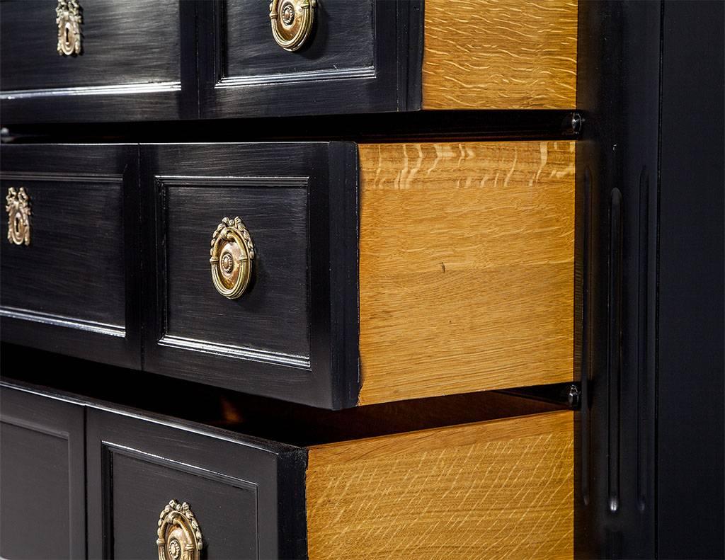 Mahogany Irwin Black Lacquered Georgian Style Chest of Drawers