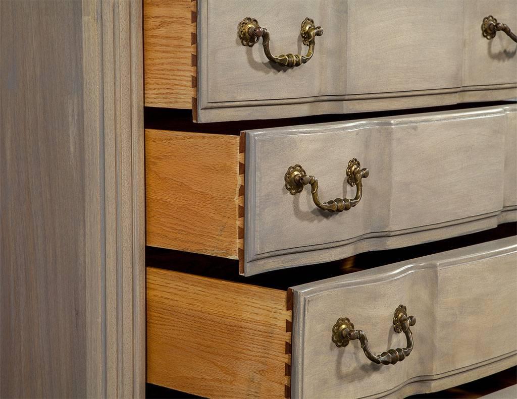 Pair of Serpentine Front Georgian Grey Chests 1
