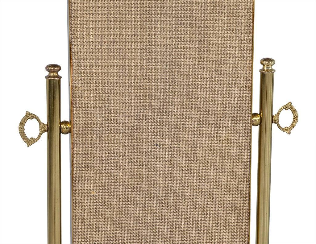 vintage brass mirror on stand