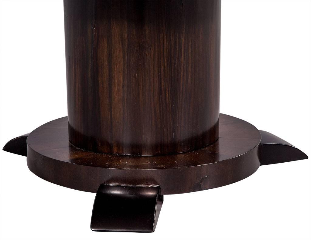 French Macassar Ebony Round Side Table with Hidden Interior Bar 2