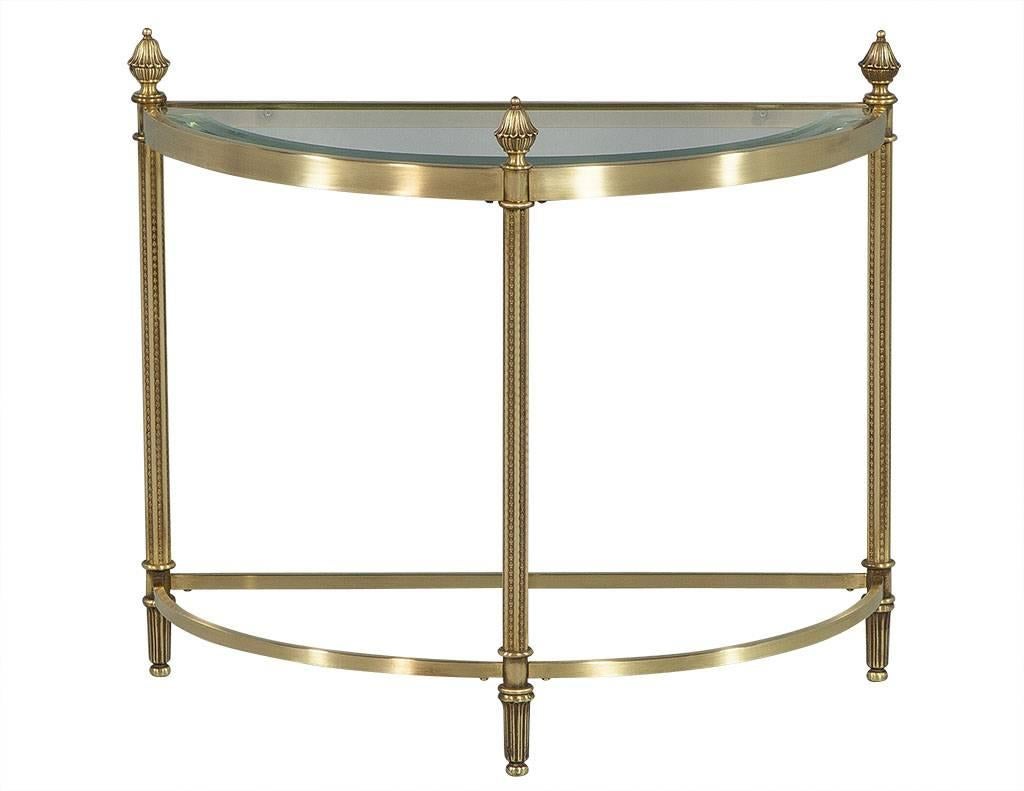 Maison Jansen Style Brass and Glass Cocktail Tables In Excellent Condition In North York, ON